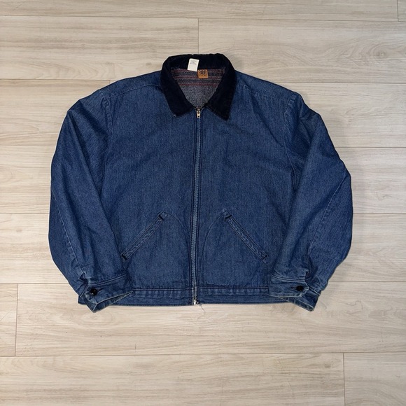 Vintage 70s Big Ben Wrangler Denim‎ Blanket Lined Jacket Distressed Size 50 USA - Picture 1 of 11